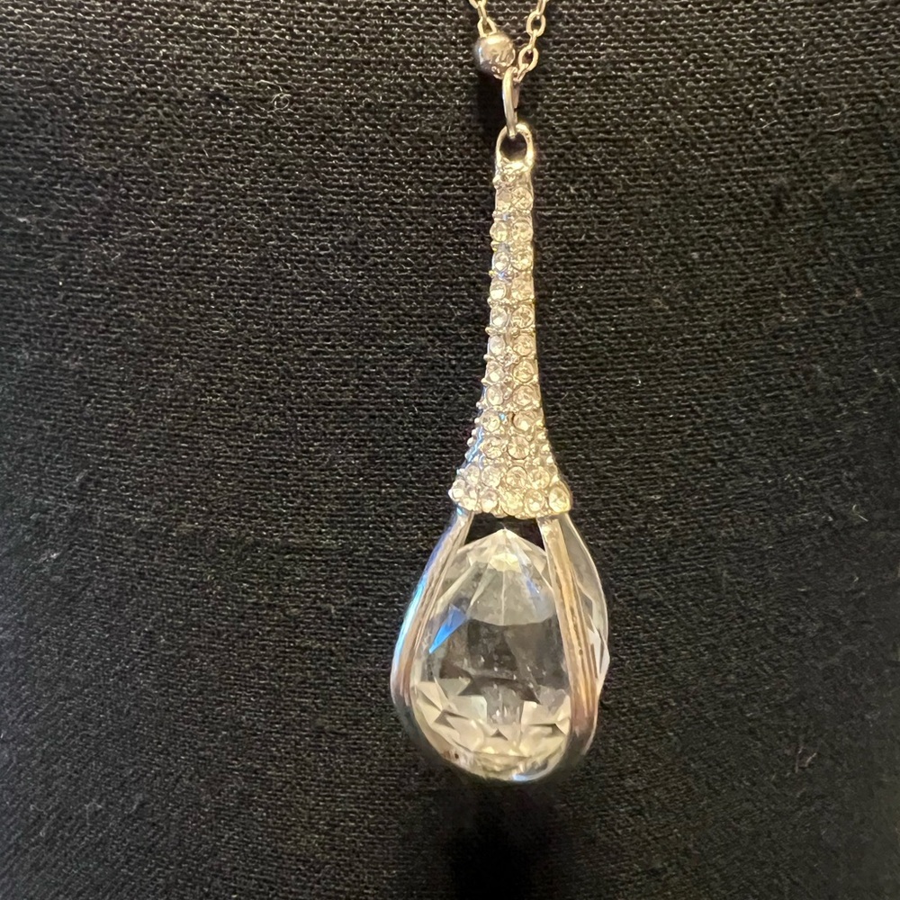 Long Crystal Pendant Necklace